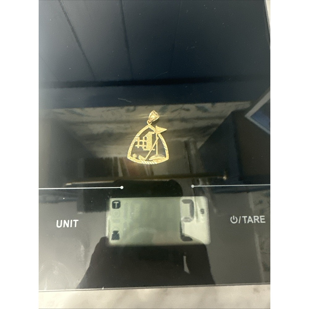 14K Gold‎ 25MM #1 Golf Pendant